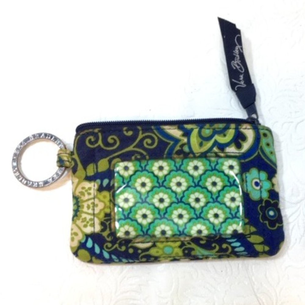 Very Bradley Floral Zip ID Wallet Change Purse